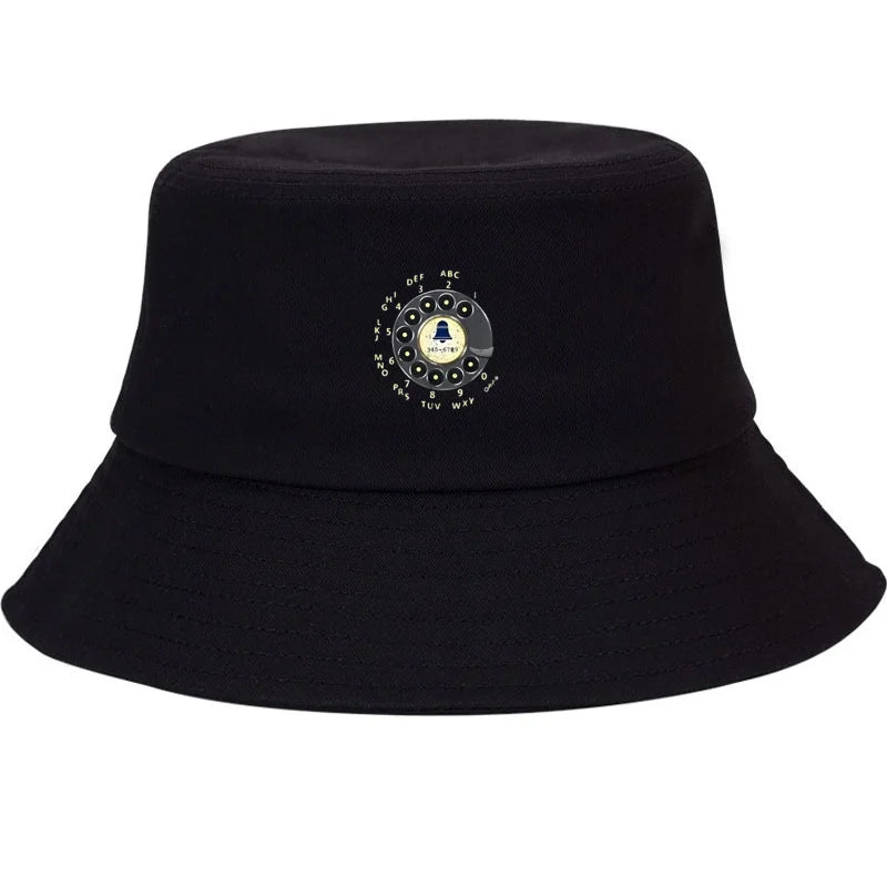 Retro Graffiti Dial Sign Vintage Street Style Bucket Hat
