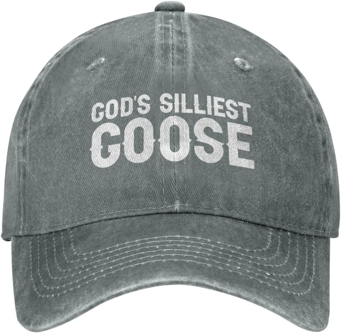 Gods Silliest Goose Distressed Denim Baseball Cap