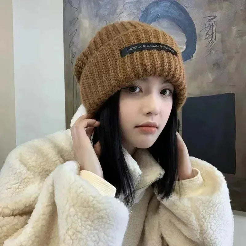 Solid Color Cute Knit Winter Bucket Hat