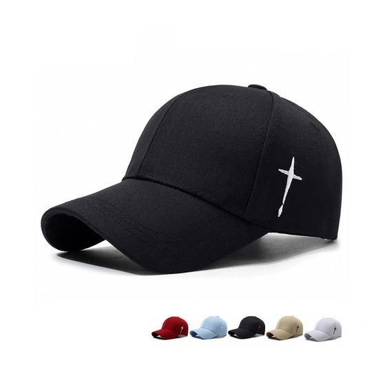 Water Drop Cross Embroidered Snapback Baseball Cap