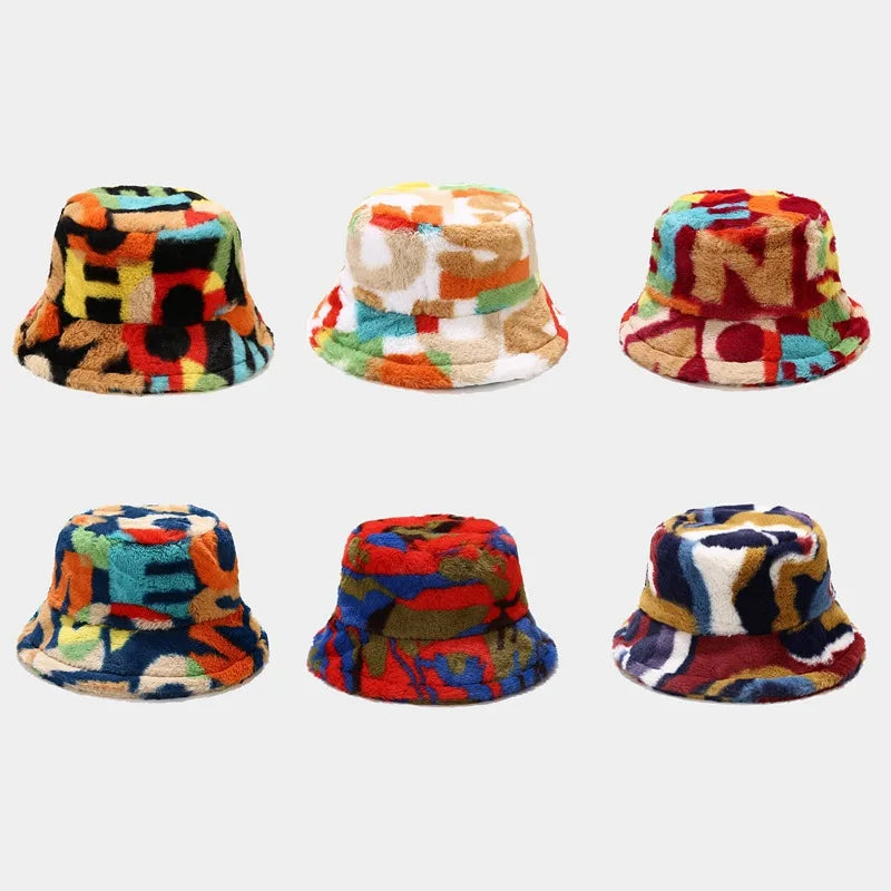 Colorful Digital Print Bucket Hat Women