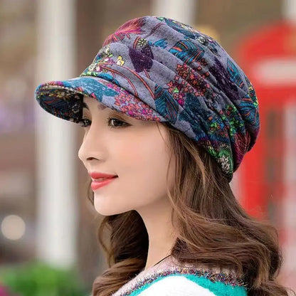 Vintage Floral Warm Baseball Cap