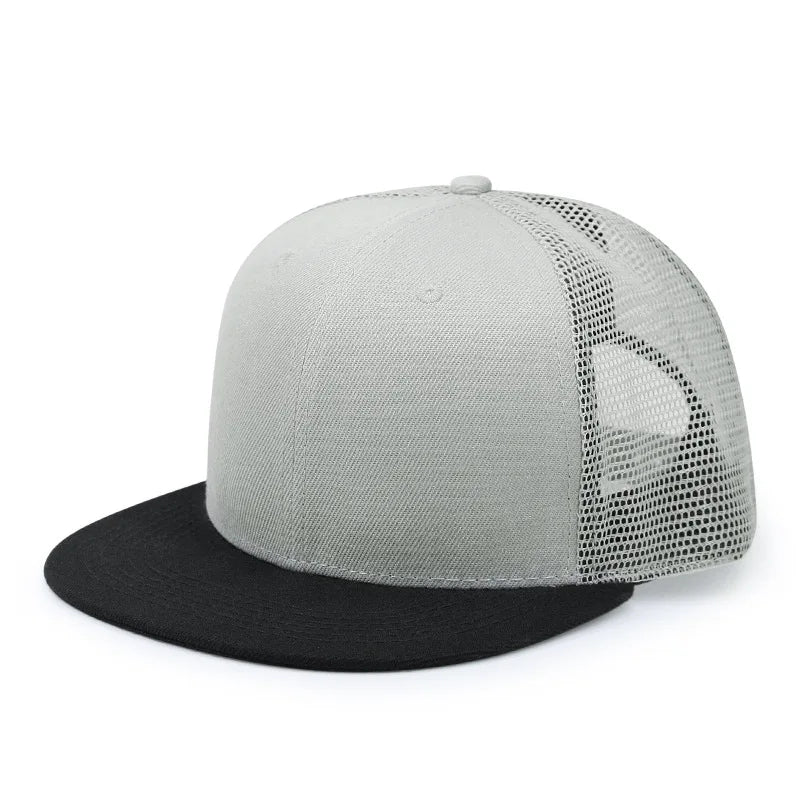 Adult Solid Color Mesh Hip Hop Snapback Cap