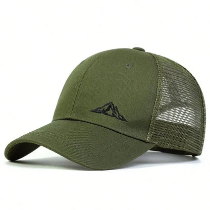 Unisex Mountain Range Embroidery Baseball Net Caps