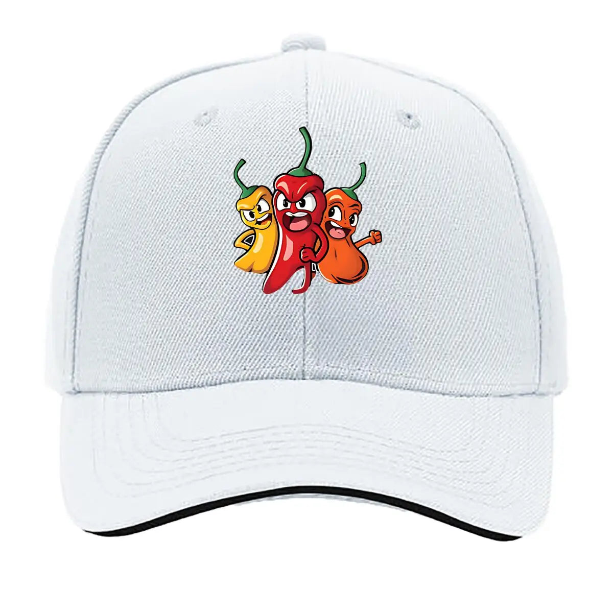 Colorful Cartoon Chili Vinyl Sticker Hip Hop Sandwich Baseball Cap