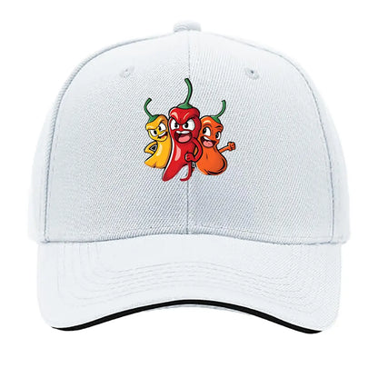 Colorful Cartoon Chili Vinyl Sticker Hip Hop Sandwich Baseball Cap