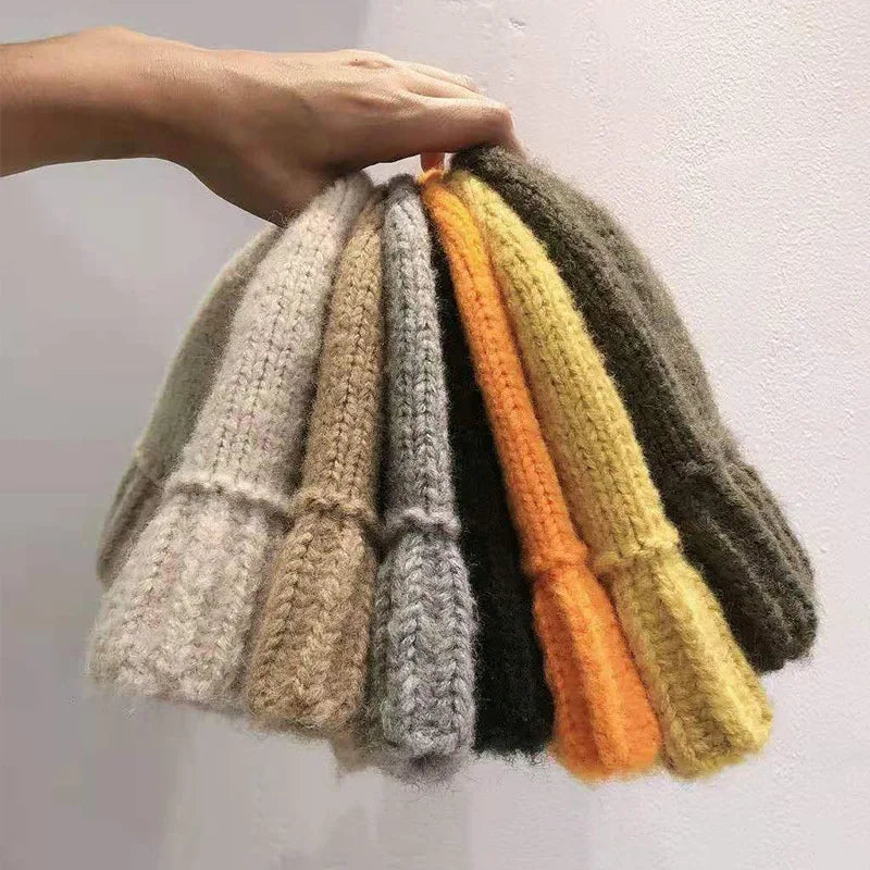 Y2K Crochet Knit Winter Bucket Hat