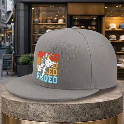 Rodeo Bull Riding Streetwear Flat Brim Snapback Cap