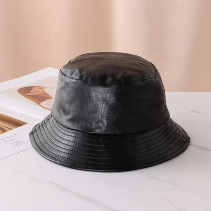 PU Leather Waterproof Bucket Hat Unisex
