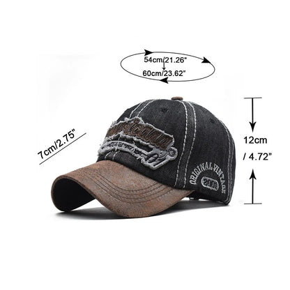 Summer Denim Embroidered Letter Adjustable Baseball Cap