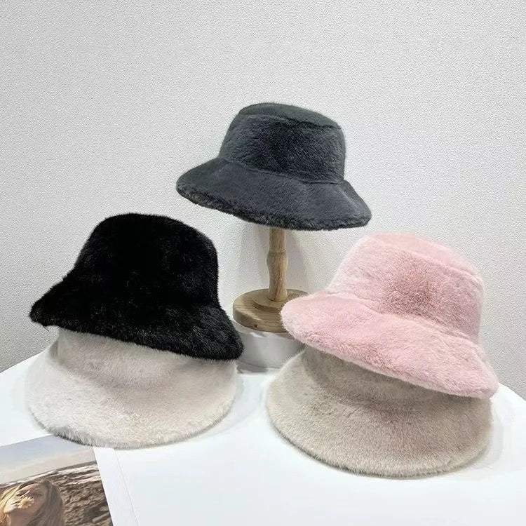 Fluffy Fur Warm Bucket Hat