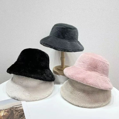 Fluffy Fur Warm Bucket Hat