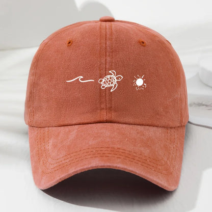 Wave Turtle Retro Baseball Cap Unisex