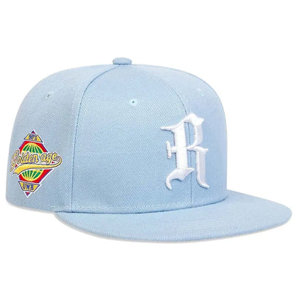 Gothic Letter R Embroidery Snapback Cap