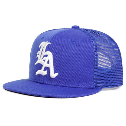 Unisex Gothic Letter LA Embroidery Hip-hop Net Hats