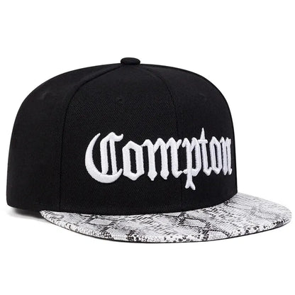 Compton Letter Embroidery Hip Hop Snapback Cap