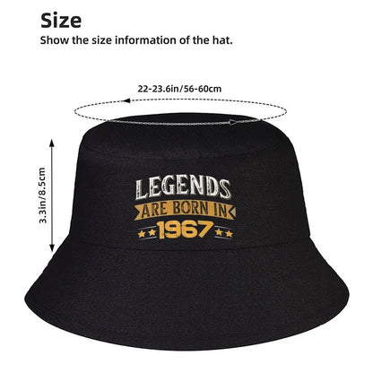 Vintage 1967 Legend Birthday Text Bucket Hat