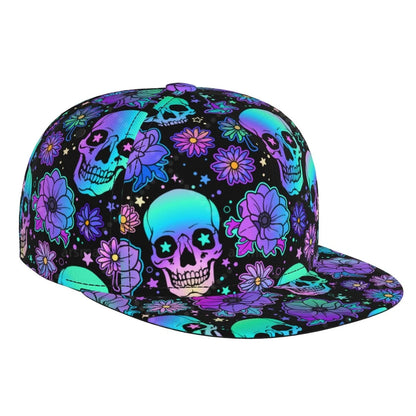 Unisex Skull Print Hip Hop Snapback Cap