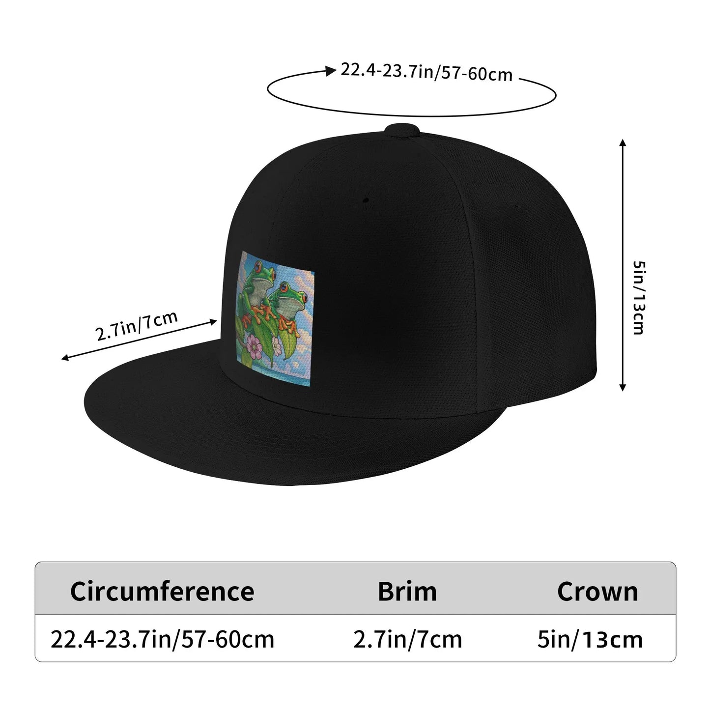 Cartoon Jungle Frogs Pattern Breathable Snapback Cap