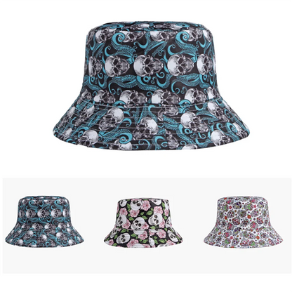 Unisex Skull Graffiti Bucket Hat