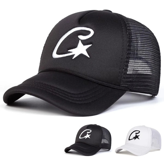 Unisex C Letter Pentagram Embroidery Baseball Net Caps