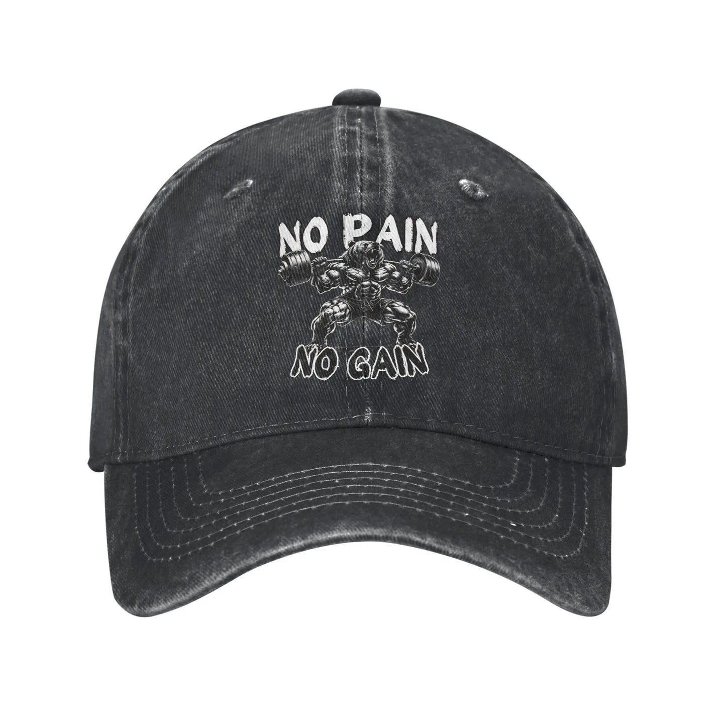 No Pain No Gain Washed Baseball Cap