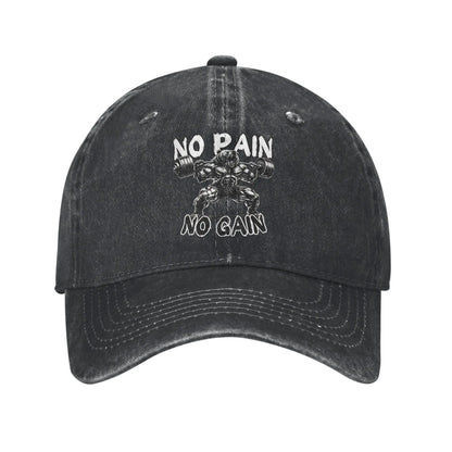 No Pain No Gain Washed Baseball Cap
