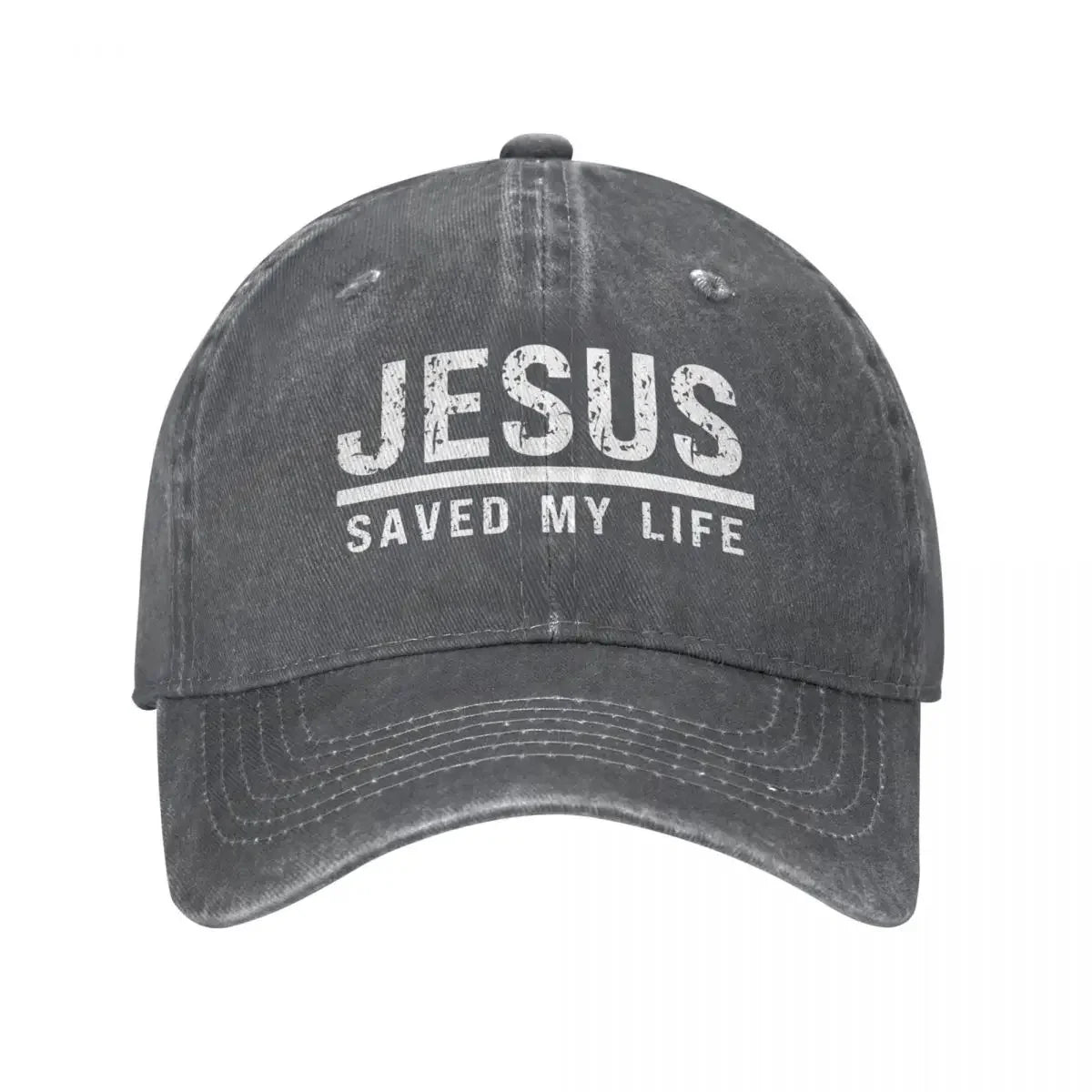 Jesus Saved My Life Washed Cotton Baseball Cap