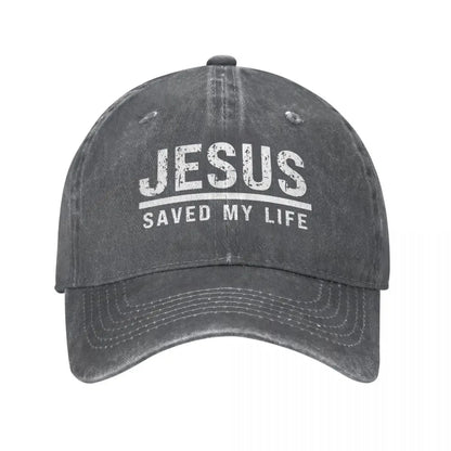 Jesus Saved My Life Washed Cotton Baseball Cap