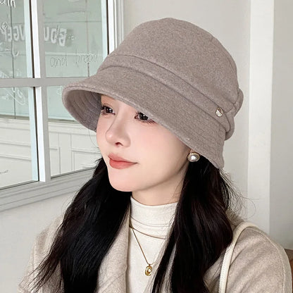 Soft Brim Metal Label Fashion Bucket Hat