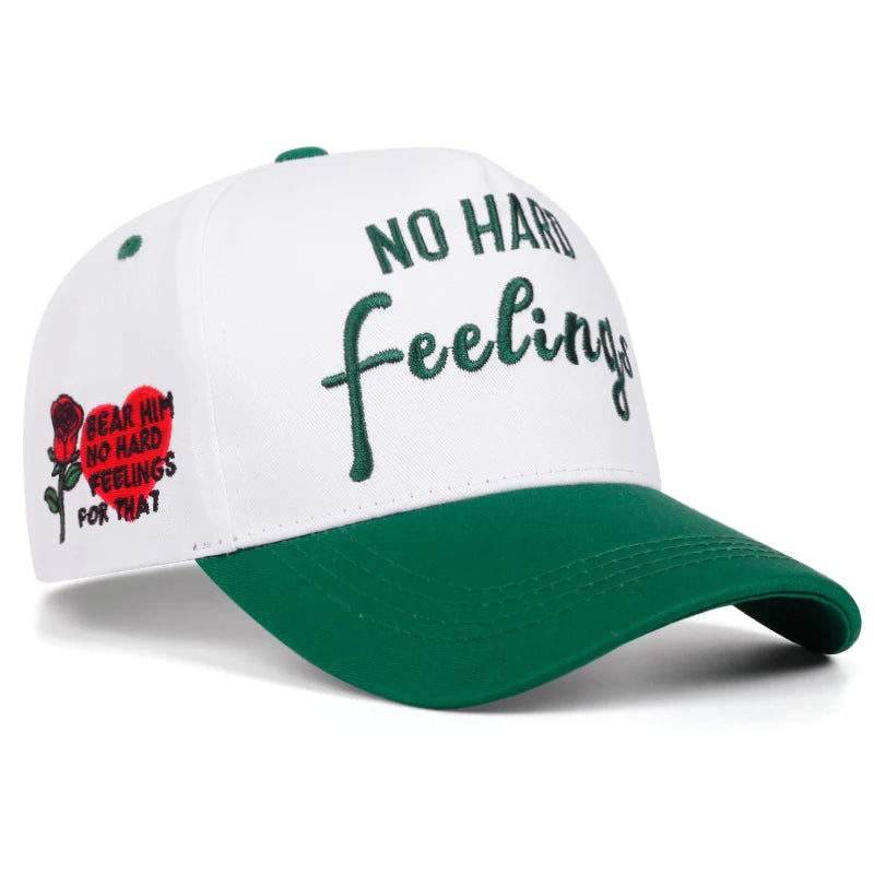 No Hard Rose Letter Embroidery Baseball Cap