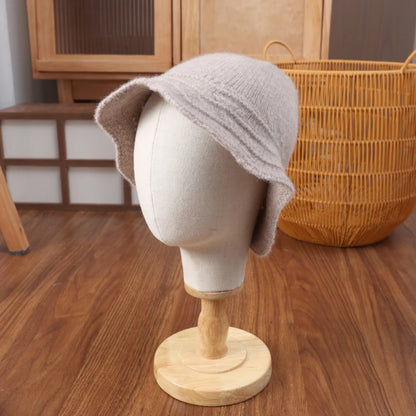 Pure Wool Knitted Fisherman Bucket Hat