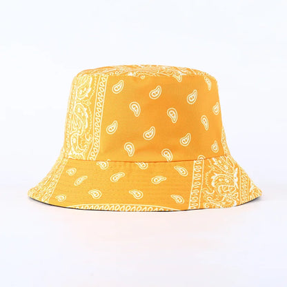 Womens Paisley Reversible Bandana Bucket Hat