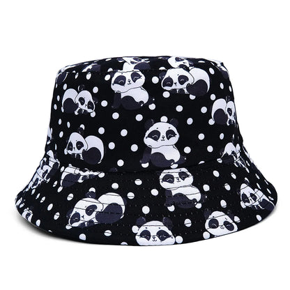 Kids Reversible Cartoon Panda Bucket Hat