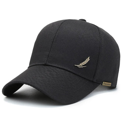 Breathable Wheat Ear Copper Label Baseball Cap