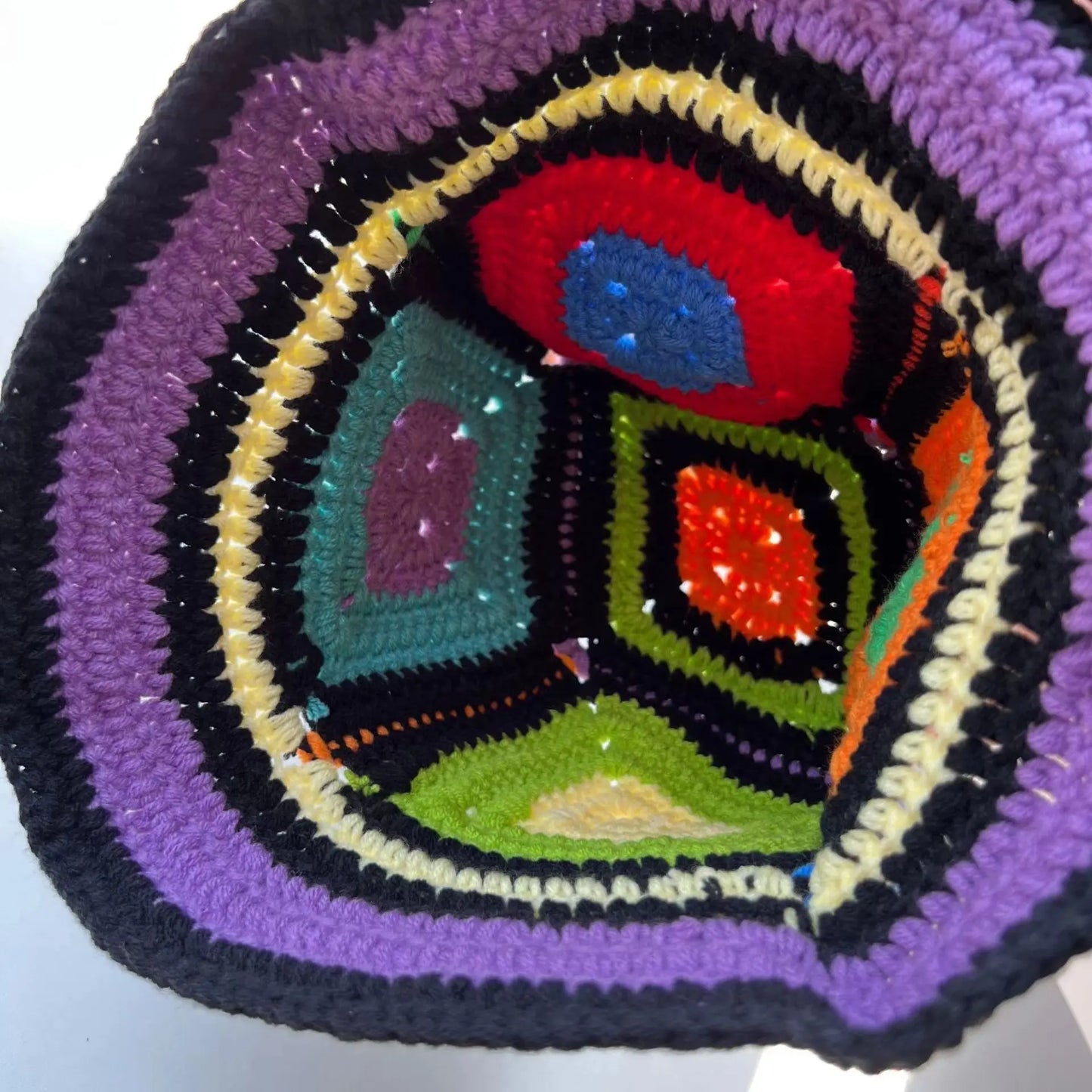 Handmade Contrasting Crochet Knitted Fisherman Bucket Hat