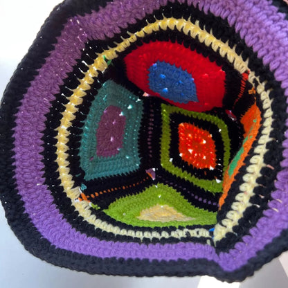 Handmade Contrasting Crochet Knitted Fisherman Bucket Hat