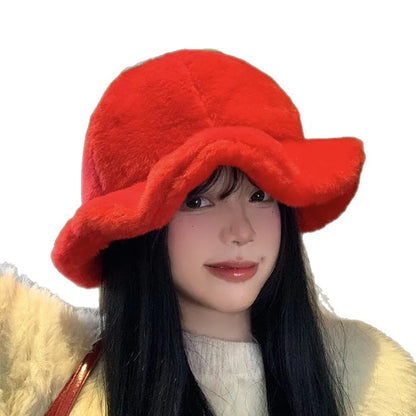 Cute Plush Autumn Winter Fisherman Bucket Hat