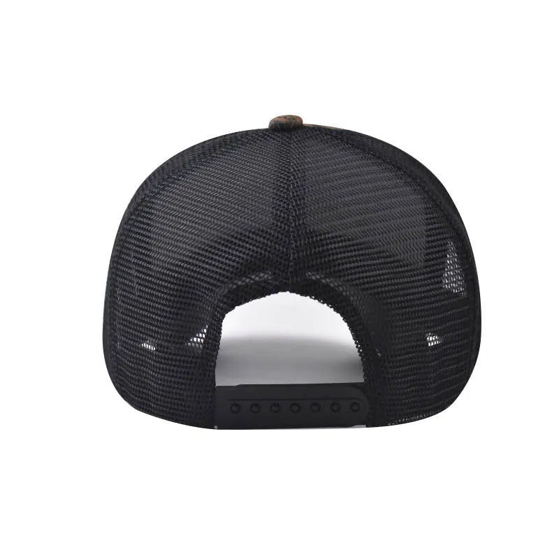 Plaid Mesh Trucker Snapback Baseball Cap