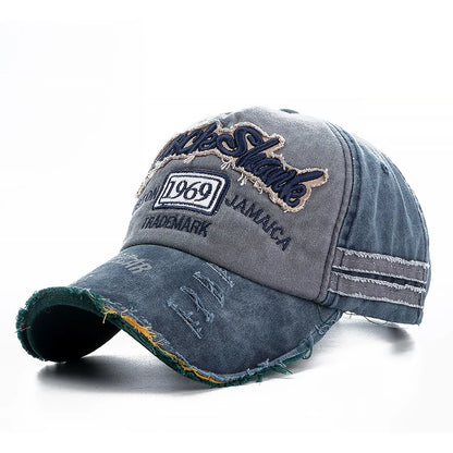 Washed Cowboy Letter Cotton Baseball Cap