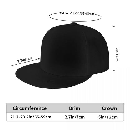 Bearded Skull Graphic Flat Brim Snapback Cap