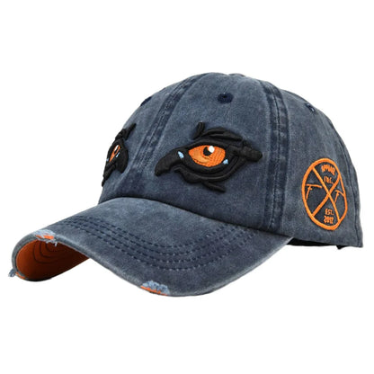 Washed Cotton Eagle Eye Embroidered Vintage Baseball Cap