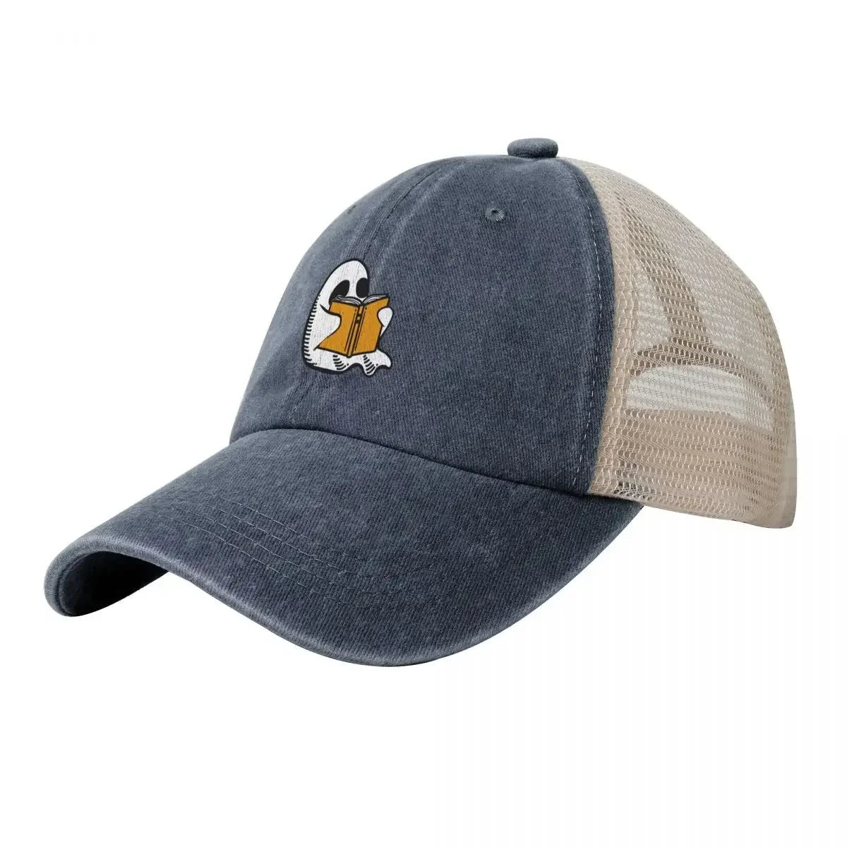 Booooks Halloween Ghost Cowboy Vintage Mesh Baseball Cap