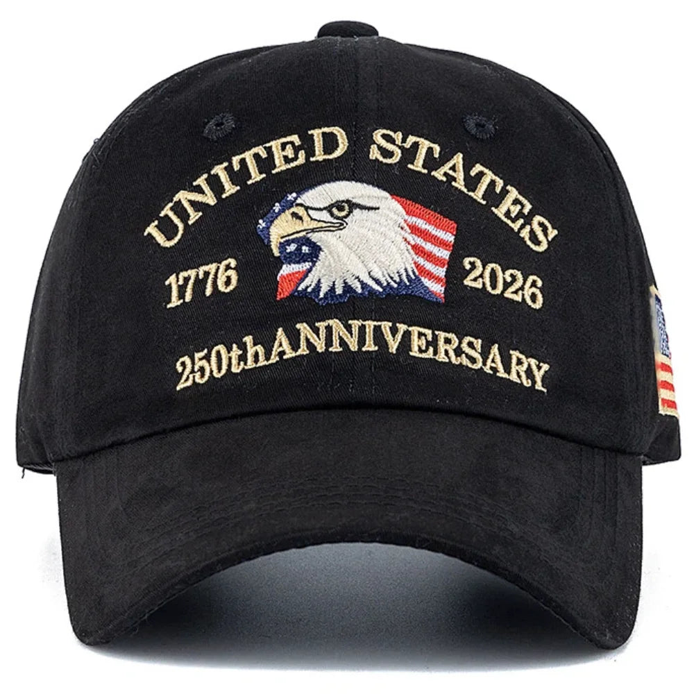 American 250th Anniversary Eagle Embroidered Baseball Cap