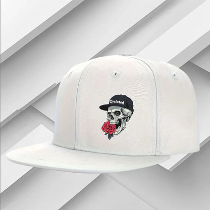 Skull Rose Graphic Street Fashion Snapback Cap