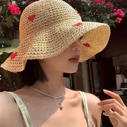 Insta Style Wavy Edge Straw Bucket Hat