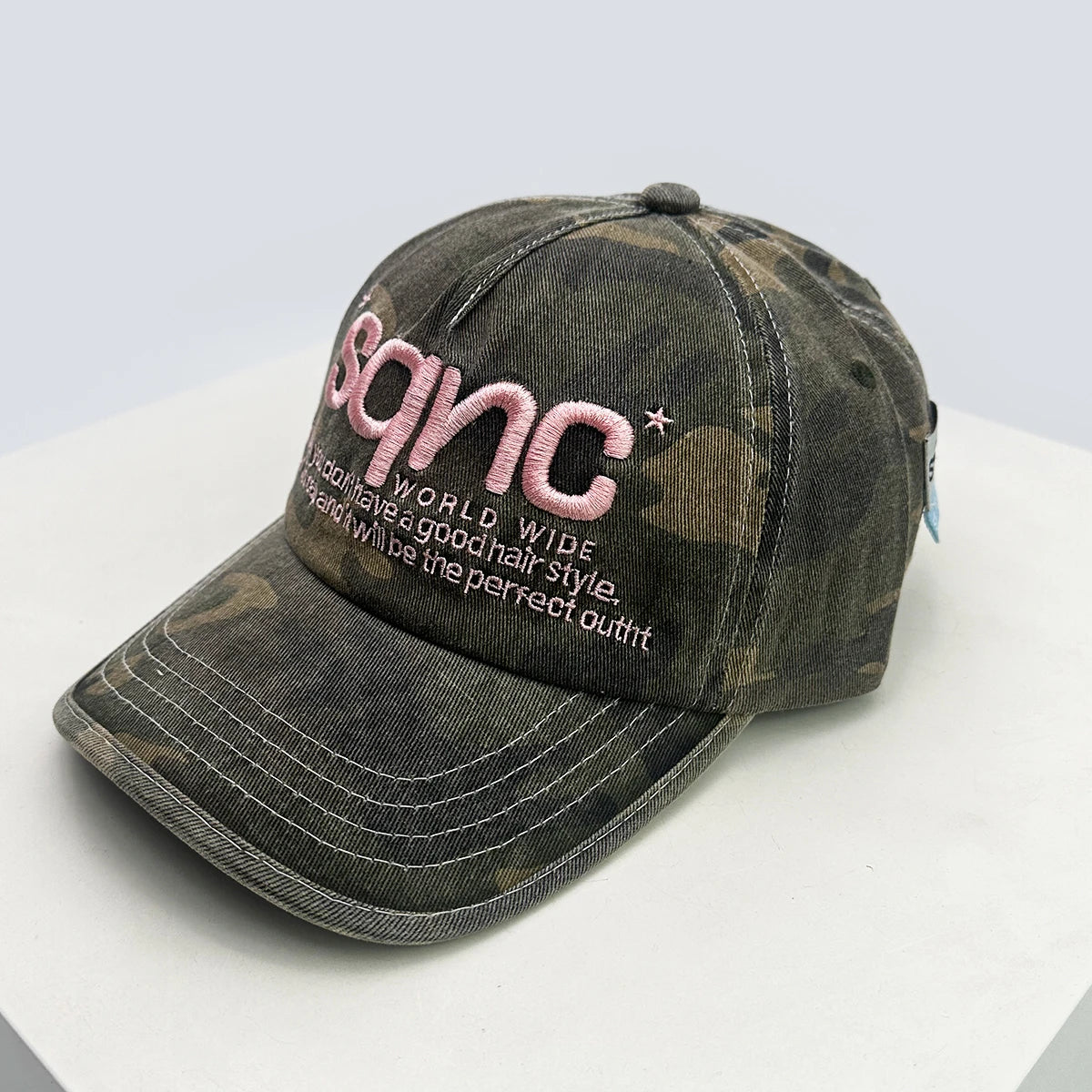 American Style Camo Embroidery Versatile Baseball Cap