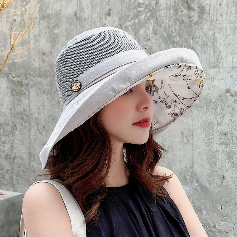 Women's Double-Sided Mesh Bucket Hat