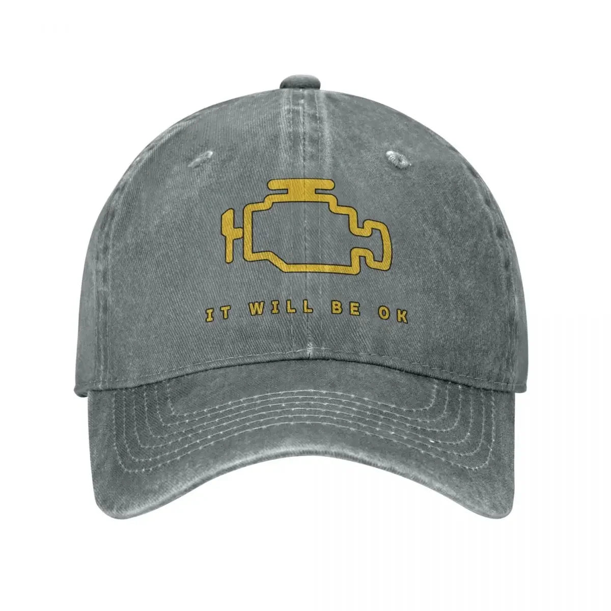 Mechanic Check Engine Light Washed Baseball Cap