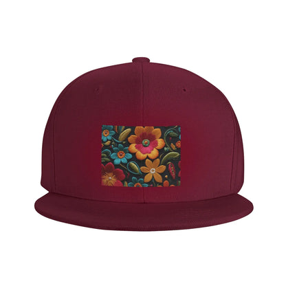 Mexican Vintage Floral Rebozo Pattern Snapback Cap